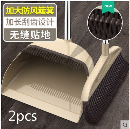 Huishoudelijke Zachte Haar Floor Cleaning Bezems Antislip Magnetische Handvat Winddicht Stoffer Kruimel Collector Magische Bezem En Stoffer Set: A without magnetic