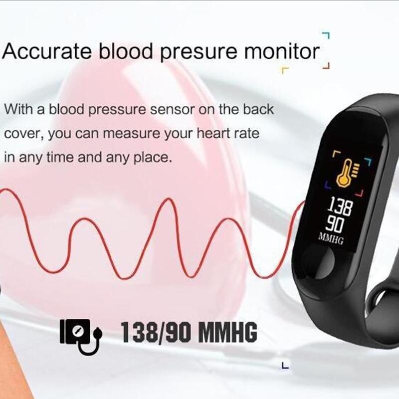 M3 Plus Smart Bluetooth Bracelet Blood Pressure Monitor Fitness Tracker Band Smart Bracelet Walking Step Count For IOS Android