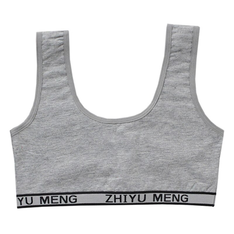 Sujetador de entrenamiento para chica adolescente de 8 a 18 años, chaleco inalámbrico para adolescentes, camisetas sin mangas para niños, chaleco con letras estampadas, sujetadores de para niña: gray