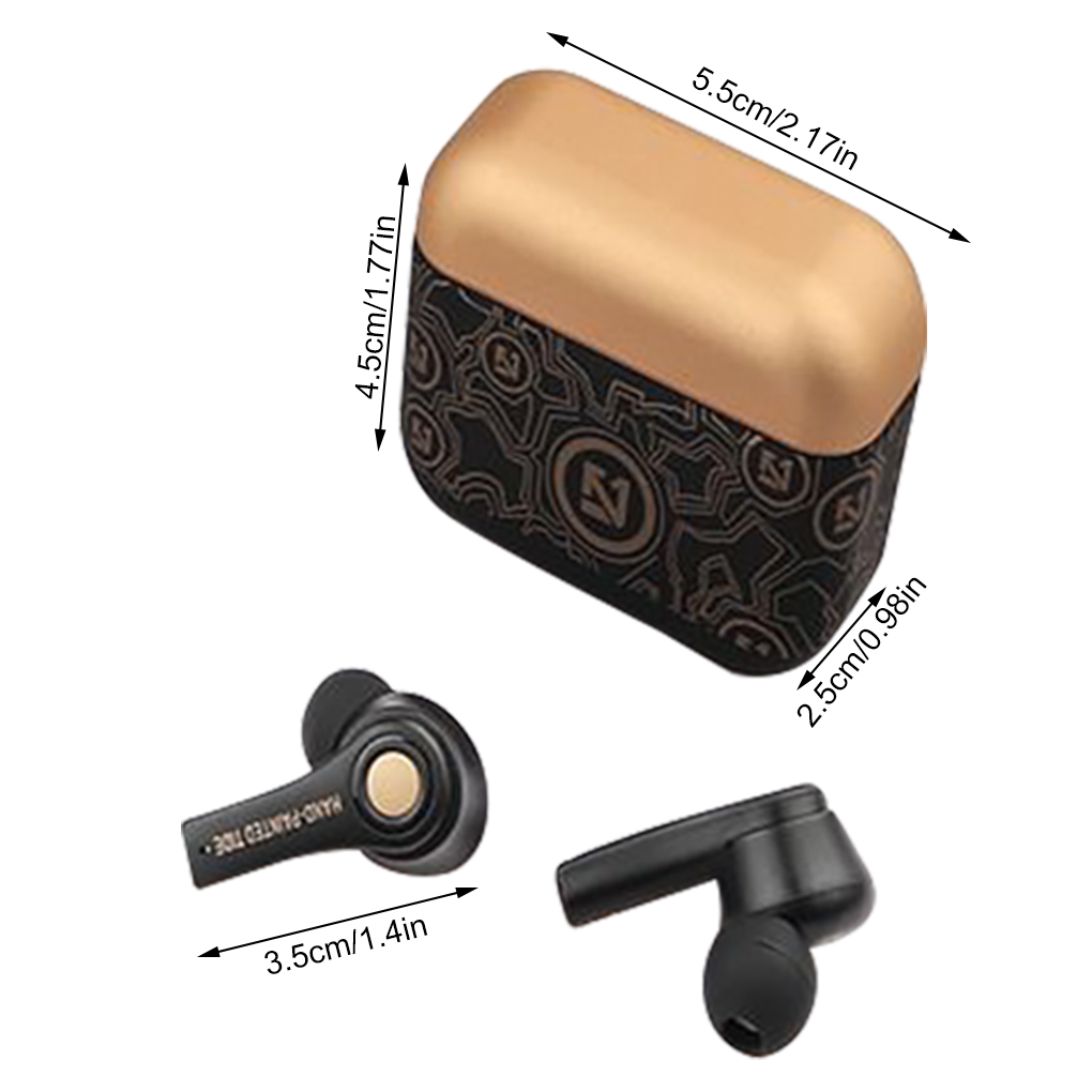 Draadloze hoofdtelefoon Mini Bass-oordopjes Waterdicht Graffiti Bluetooth-compatibel 5.0 Sportoortelefoon Wit