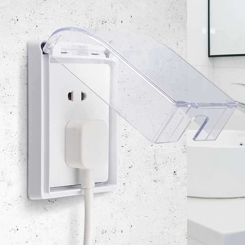 Paste Type Switch Socket Protective Box Wall Mounted Socket Switches Waterproof Cover Transparent Boxes For Household Bathroom