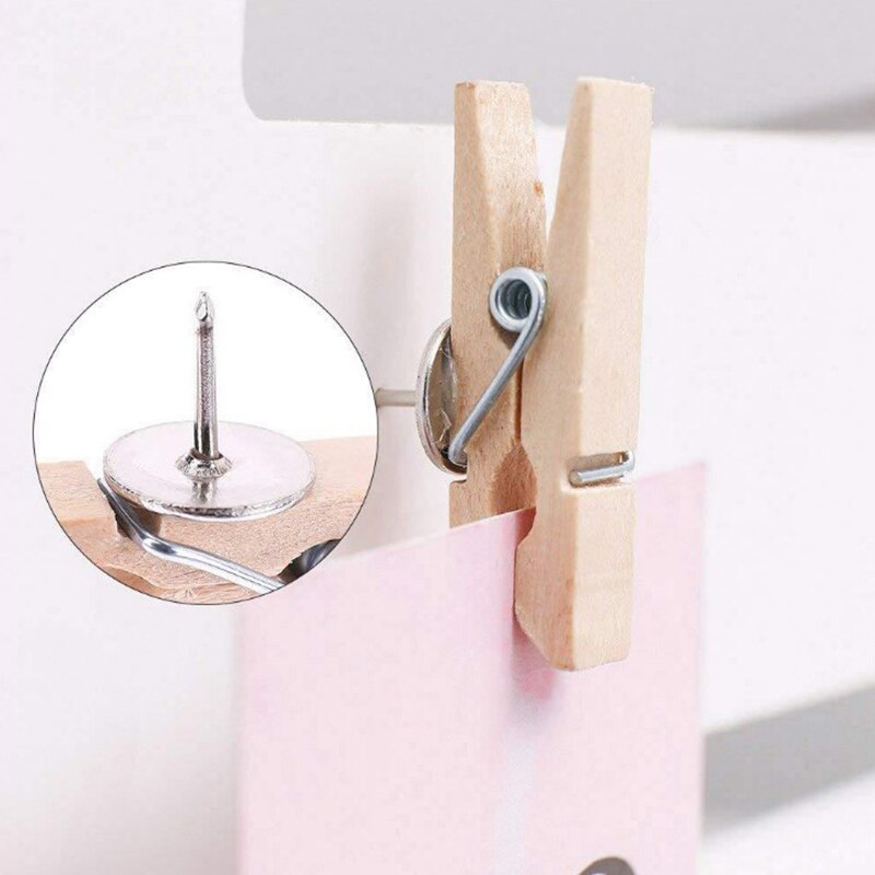 Clips Pushpins Tacks Thumbtacks Push Pins with Wooden , Paper Clips