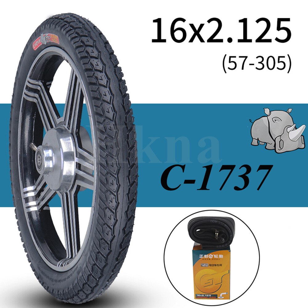 Pneu de bicicleta elétrica, 16x2.125 pneus para bicicleta elétrica e-bike 16 tamanhos cst interno e externo 57-305 pneu à prova de explosão, resistente ao desgaste