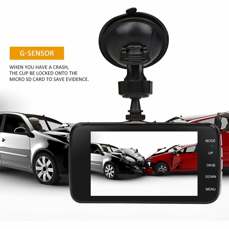 3.6 Inch Dual Lens Camera Hd 1080P Auto Dvr Voertuig Video Dash Cam Recorder G-Sensor