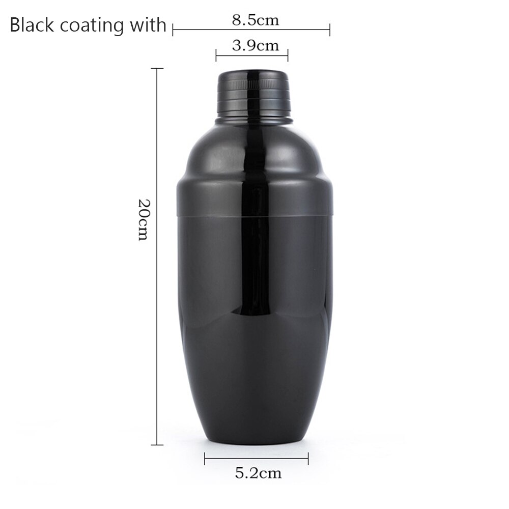 Stainless Steel Shaker Bar Household Shaker Shaker Cup Shaker Shaker Bar Supplies Tools Cocktail Shaker 500ml Support: Black
