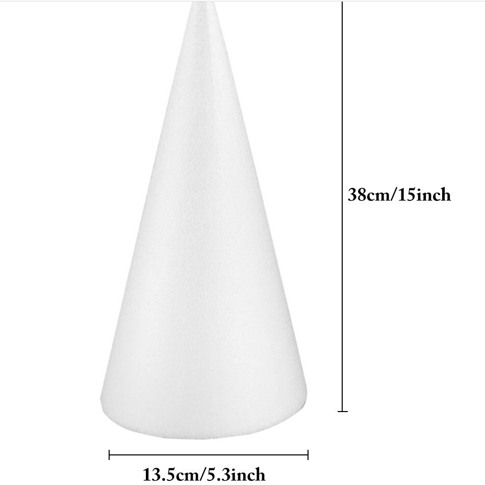 Schuim Kegel Diy Leeg Modellering Piepschuim Kerstboom Kegel Craft Kegel Voor Kids Manual Diy Accessoires: 38CM