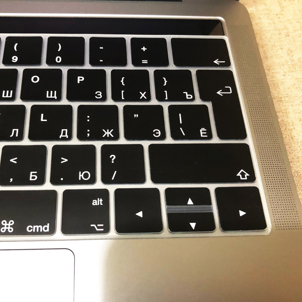 Rosyjska obudowa klawiatury laptopa dla Macbook pro 13 15 touchbar klawiatura ochronna kolorowa obudowa klawiatury A2159 A1707 A1989A1990
