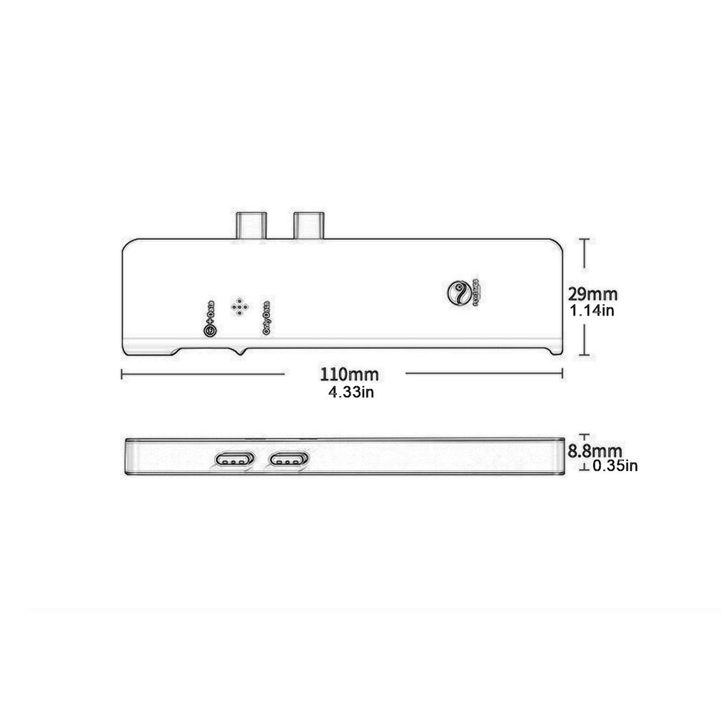 Docking Station 7 In 1 da tipo C a Hdmi grigio argento Docking Station portatile usb-c con trasmissione di potenza Hdmi 1080P Vg Usb3.0