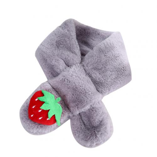 Søde jordbær børn kid dreng pige plys varm vinter hals krave varmere tørklæde: Grå