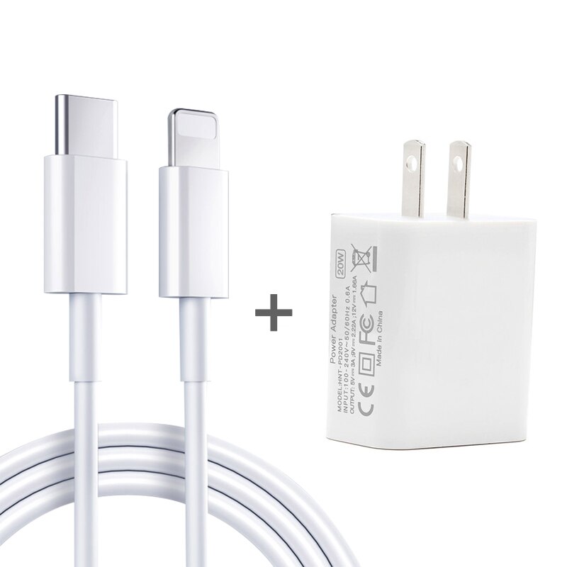 Original 20W USB-C Charger Adapter For iPhone 12 Pro Max 12 mini 11 XS Fast Charging EU Plug Quick PD USB Type C Travel Charger: US 20W C2A