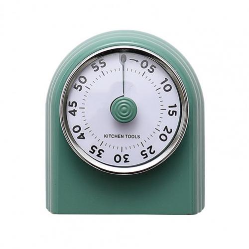 Magnetic Kitchen Timer Stainless Steel Mechanical Timer Fridge Magnet Manual Countdown Clocks Cooking Reminder Stopwatch Timer: Green  