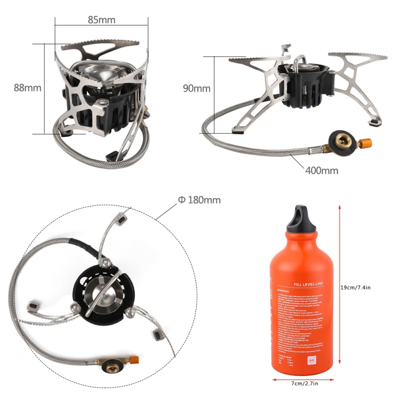 3 pcs/set Powerful Multi-fuel Camping Stove Outdoor Propane Oil&Gas Stove Furnace Cooking Picnic Hiking