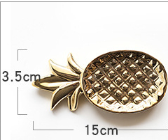 Plateau à Dessert en céramique, feuilles d'ananas, bijoux plat or argent blanc noir boucles d'oreilles anneau assiette décorative bols: C