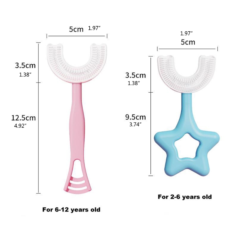 Kinderen U-vorm Tandenborstel Siliconen Training Tanden Reinigen Hele Mond Teethbrushes Voor 2-12 Jaar Kinderen