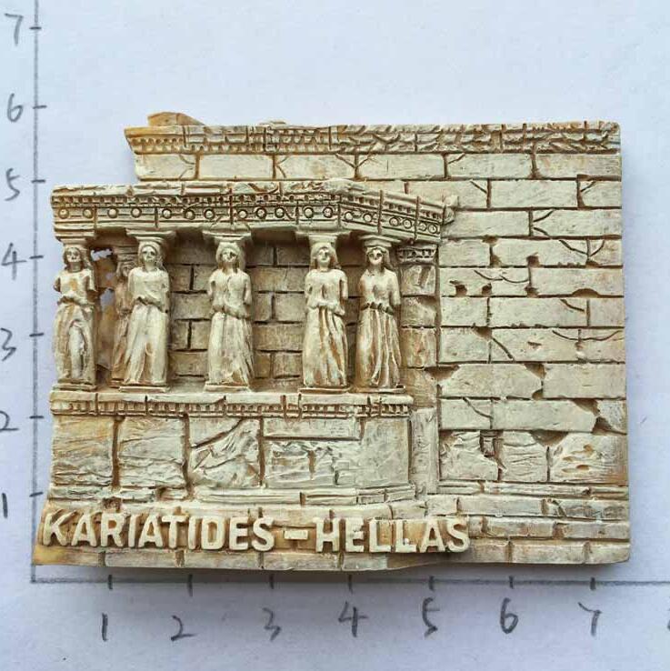 Kariatides hellas parthenon tempel griekenland toeristische reis souvenir 3d hars decoratieve koelkast magneet ambacht