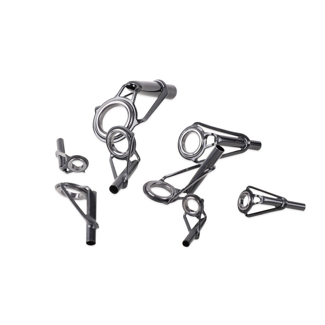 FishTrip 5Pcs Rod Tip Top Guides Stainless Steel Ceramic Ring 1.8mm~8.0mm for Fishing Rod Building Repair Replacement