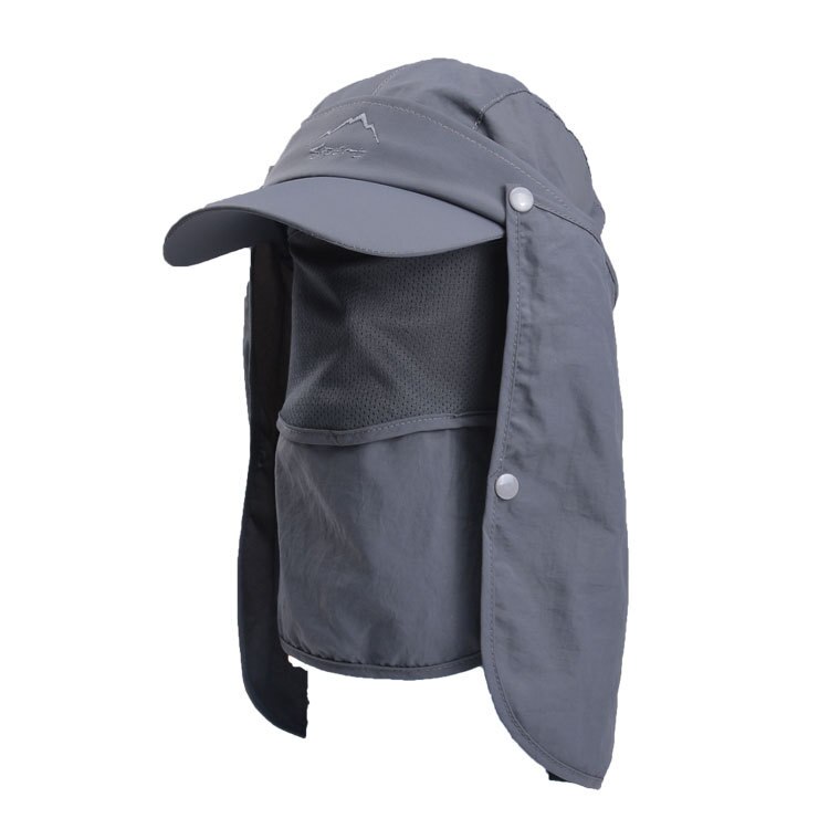 Unisexe Protection solaire chapeau Protection UV visage cou rabat chapeau de soleil visage homme chapeau de soleil été chapeau travail décontracté Isolation Protection: Gris foncé