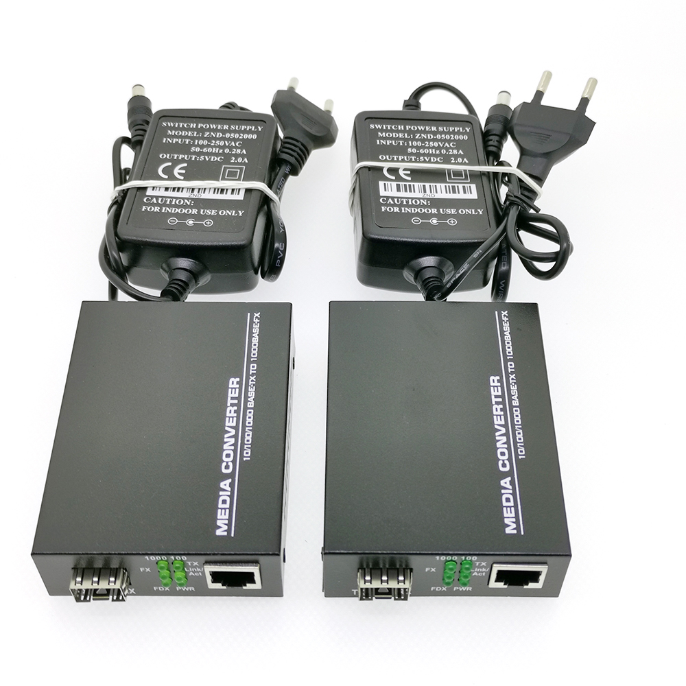 1Pair 1.25G SFP Module SC LC BIDI DDM 1000M SingleMode 20KM Media Converter Transceiver OpticalFiber FTTH Switch POE MC 1G Gigab