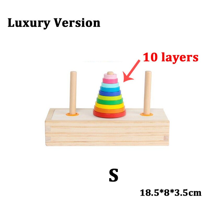 Bunte Geometrische Formen Passende Spielzeug Kinder Früh Lernen Übung Hände-auf Fähigkeit Montessori Pädagogisches Holz Spielzeug ZXH: 10layers S