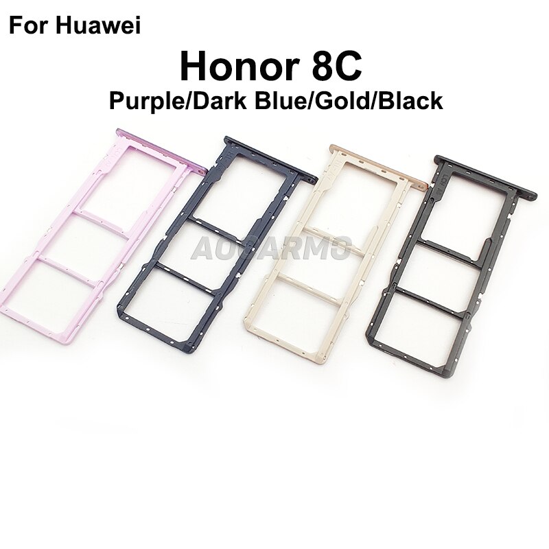 Aocarmo Nano Sim Card Tray MicroSD Slot Holder For Huawei Honor 8C BKK-AL10 BKK-AL00 Replacement Part