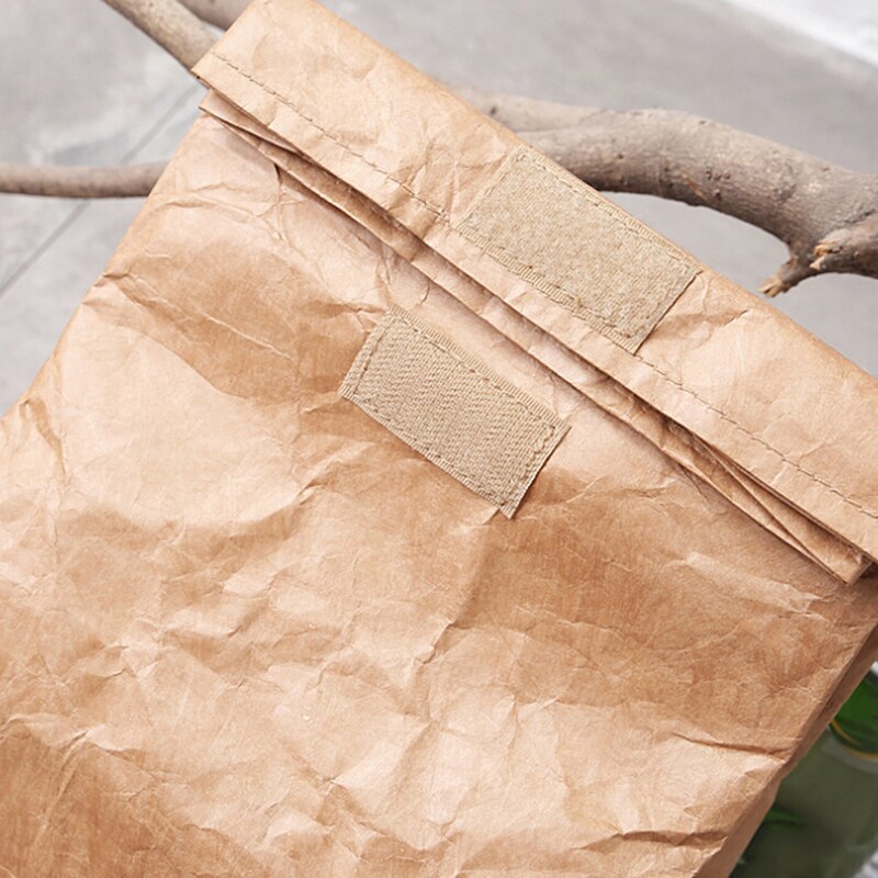 Venda quente saco de Papel Kraft Saco de Almoço Sacos de Piquenique À Prova D' Água Reutilizáveis Dobrar Sacos De Comida Térmica UM Ligeiro Efeito de Isolamento Térmico