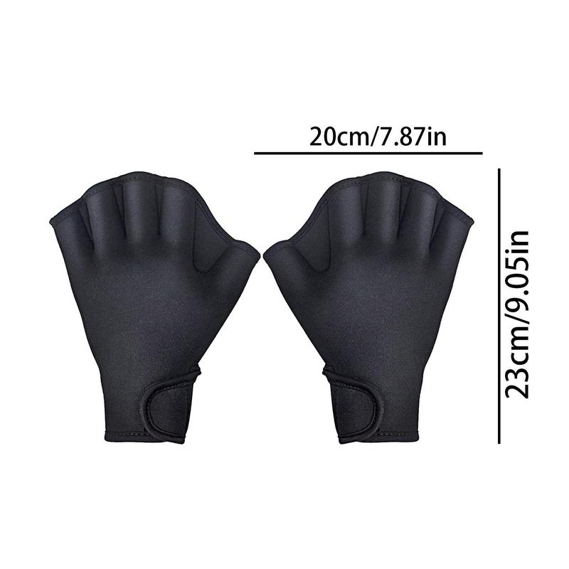 1 Pair Swimming Webbed Neoprene Swimming Gloves Aquatic Fitness Training Aqua Hand Fins Swim Finger Webbed Paddle For Fitness