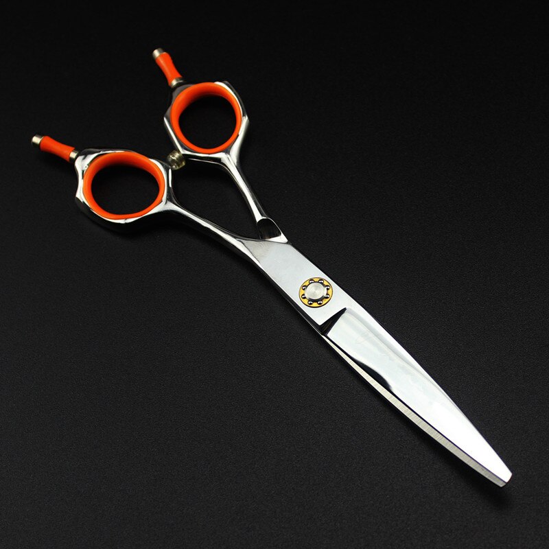 japan 440c 6 inch Curved cut hair scissors salon scissor cutting barber makas haircut shears hairdressing scissors: Orange