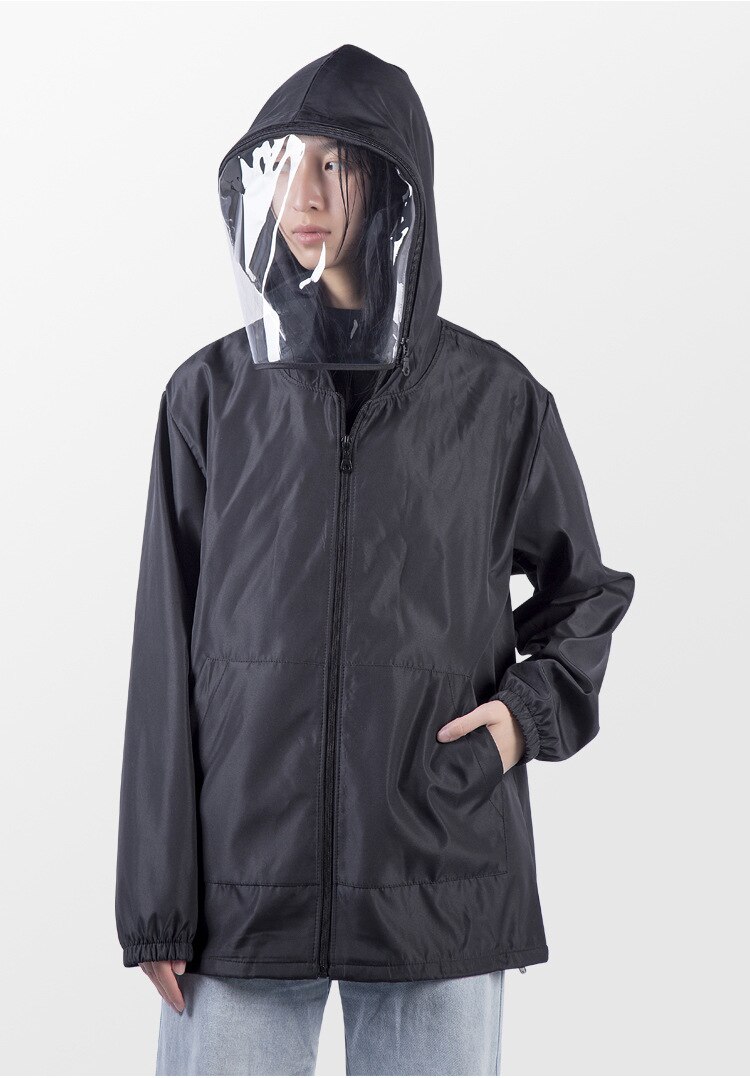 Traje de aislamiento Unisex, ropa aislante antipolvo y antigotas reutilizable, chaqueta protectora antivirus con máscara, protección facial completa