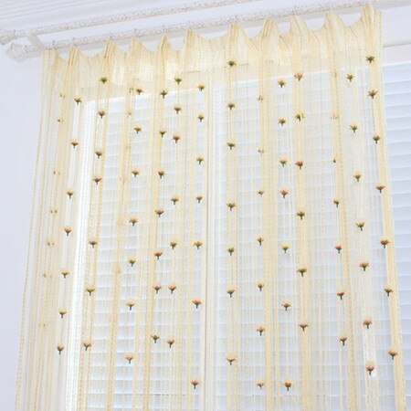 4 kleuren DIY Romantische Rozen Stijl Gordijnen 100x200 cm Decoratieve Gordijn voor Woonkamer Raam Slaapkamer Thuis Bloemen cortinas: A