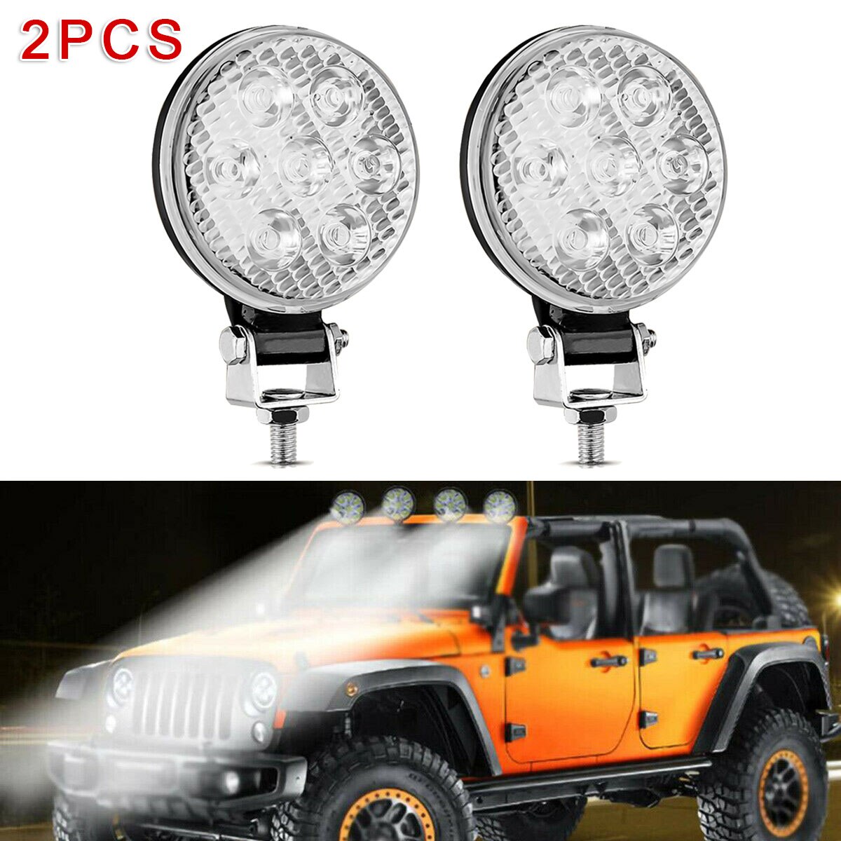 Foco LED de trabajo lámpara de coche y camión impermeable IP67 motocicleta blanca Universal: 2pcs