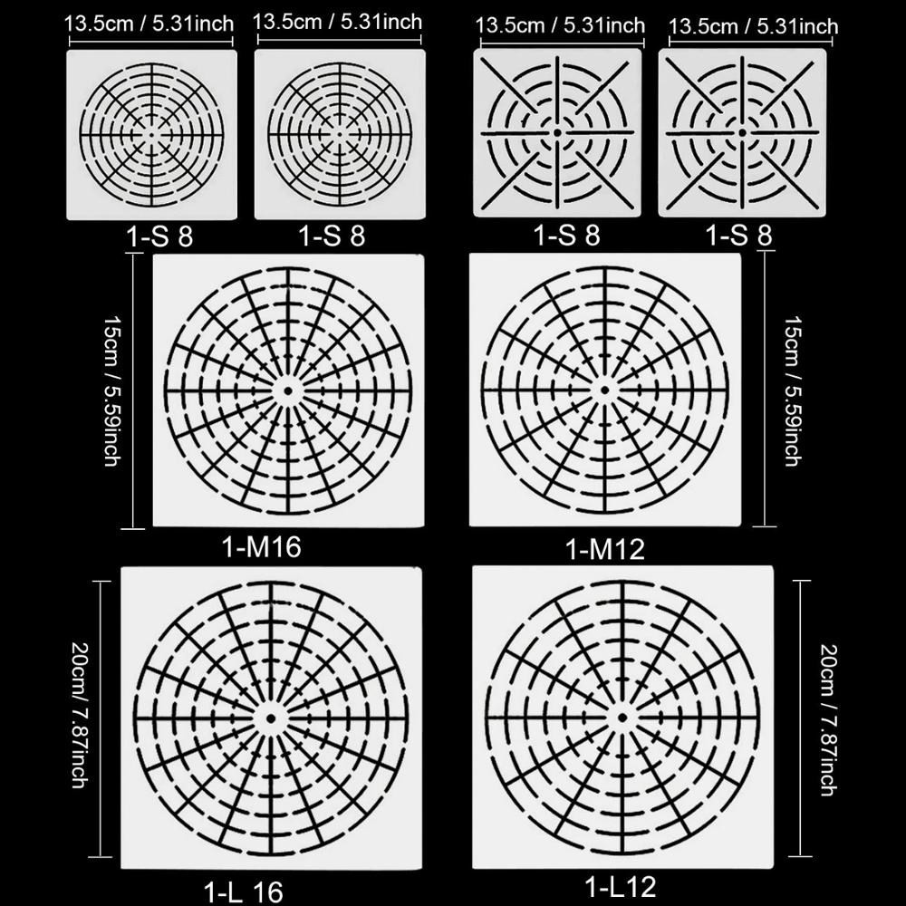 9/10 Uds Mandala herramientas de punteado plantillas Plantilla de dibujo conjunto de plantillas para decoración de pared bricolaje pintura dibujo proyectos de arte