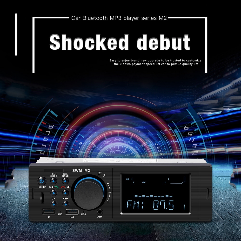 Car MP3 Radio Aux Bluetooth Card Reader Phone Charging Rca Audio Output Bass Automotive Electronic Accessories