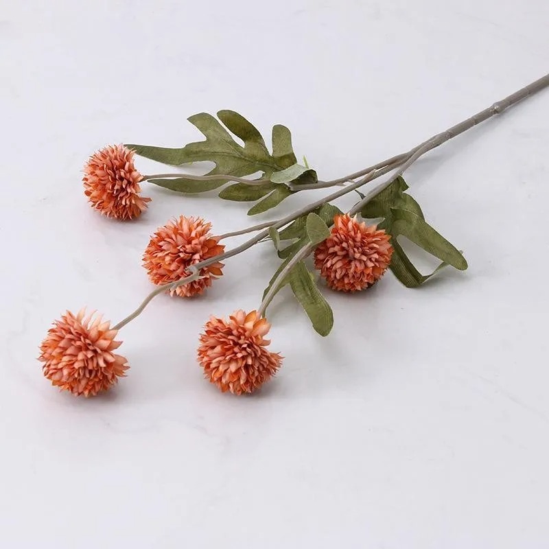 1 pçs de flores artificiais laranja com hastes mini crisântemos decoração do quarto casa diy mesa jantar centro decoração acessório: ROXO