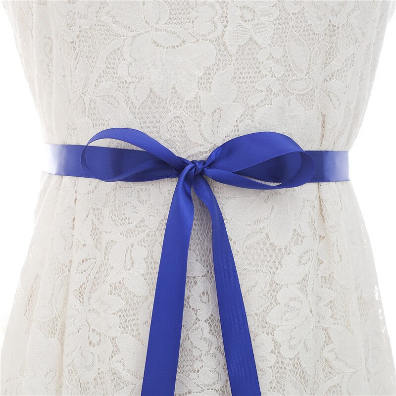 Cinturón de boda de perlas hecho a mano de diamantes de imitación vestido con cinturón Ceñidor accesorios de novia baratos: Royal Blue