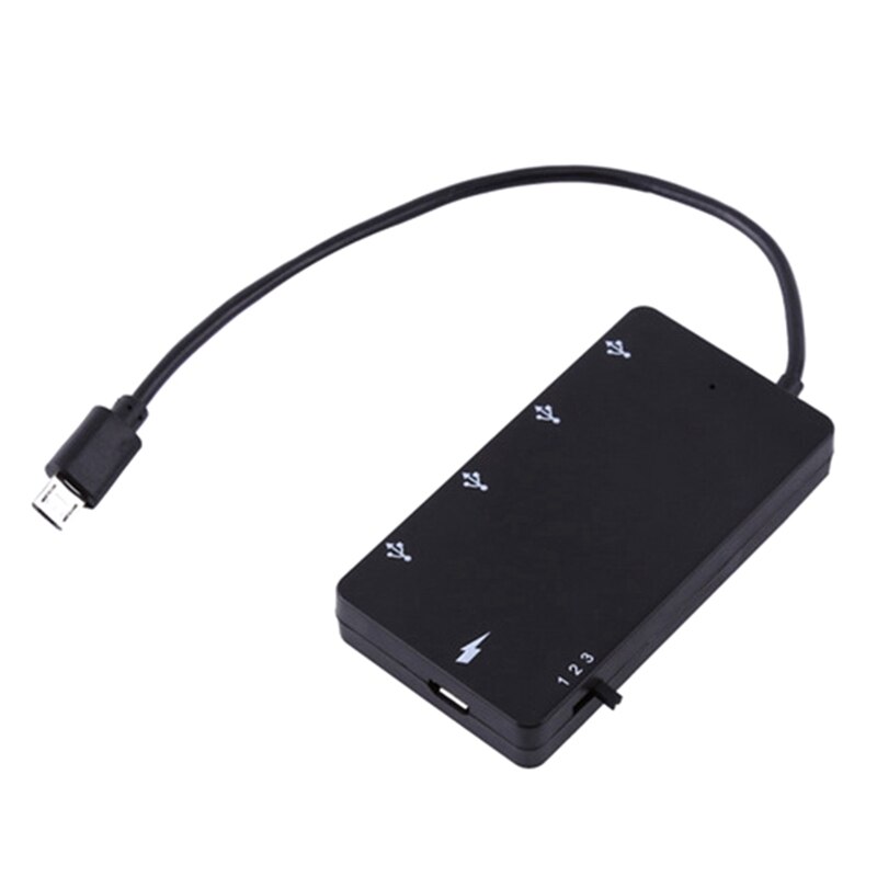 1 Set Micro-USB OTG 4 Ports Hub Power Supply Adapter Cable for Smartphone Tablet High Speed