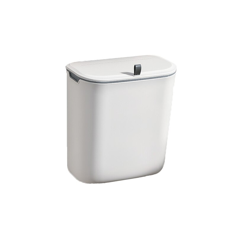 Cubo de basura colgante para puerta de armario de cocina, cesta de basura de reciclaje de cocina de gran capacidad, montada en la pared, rápida, ordenada: white 9L