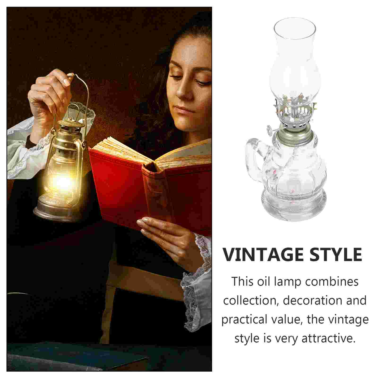 3pcs Desktop Oil Lamp Retro Kerosene Lamp Handheld Oil Lantern Glass Kerosene Lamp