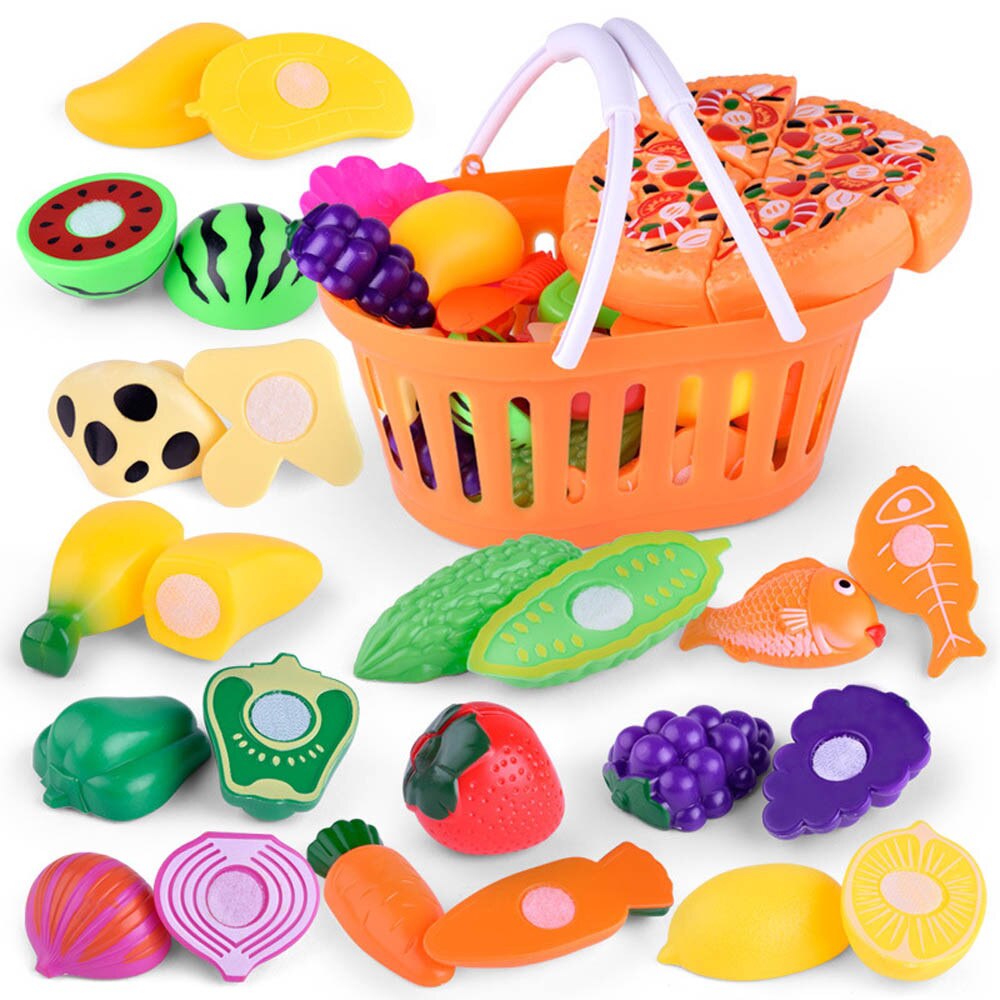 Kids Pretend Play Plastic Voedsel Speelgoed Snijden Fruit Groente Voedsel Pretend Play Kinderen Voedsel Speelgoed Snijden Set Speelgoed: 24PCS