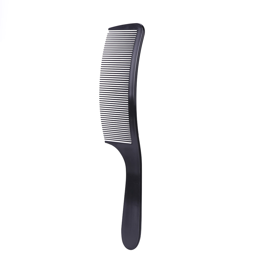 Black Curved Shaver Hair Clipper Cutting Comb Barber Flat Top Comb Anti-static Salon Cutting Comb Hairdressing Brush: Black