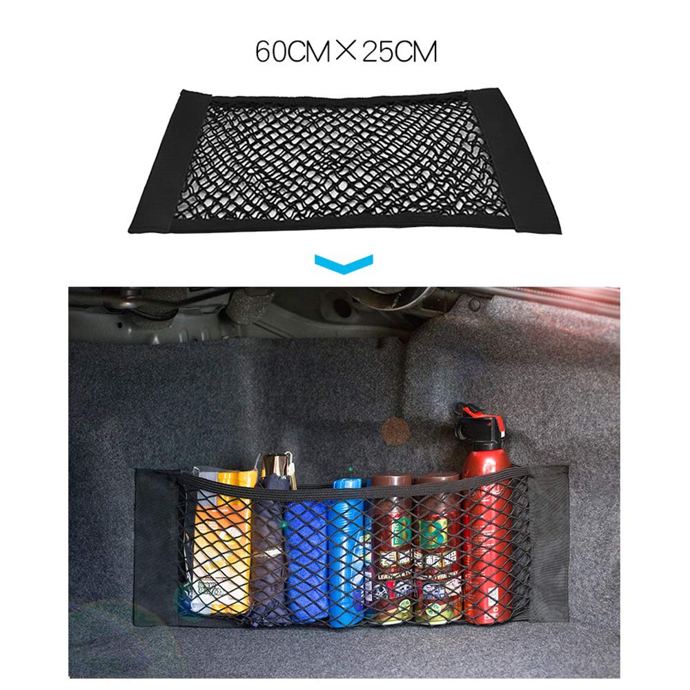 Organizador de malla para maletero de coche, accesorio universal de nailon para almacenamiento de carga de coche y suv, mallas para equipaje, bolsillo de viaje: 60 x 25cm 1pc