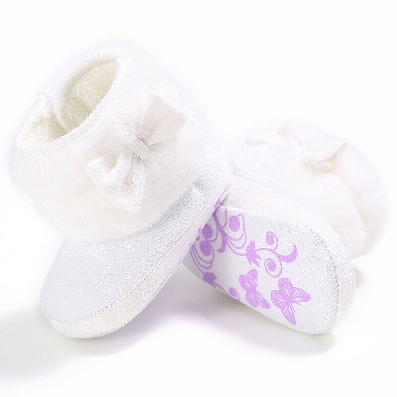 Pudcoco botas de nieve abrigadas para niños nuevos niños pequeños de invierno zapatos de princesa para niños antideslizantes planas botas encantadoras para bebés