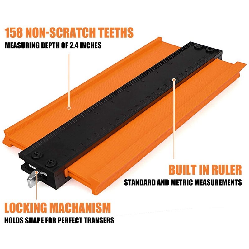 TOP 10 Inch Contour Gauge Profile Tool- Adjustable Lock-Precisely Copy Irregular Shape Duplicator
