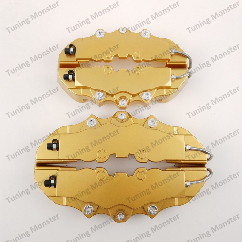 Tuning Monster 4PCS Brem Car Auto Disc Brake Caliper Cover With 3D Word Universal Kit Fit to 17 Inches 2 Medium and 2 Small Gold