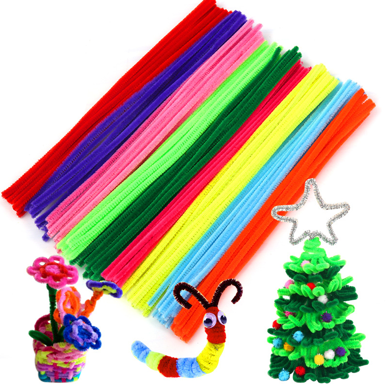 50/100pcs Multicolour Chenille Stems Pipe Cleaners Handmade Diy Art Crafts Material Kids Creativity Handicraft Children Toys