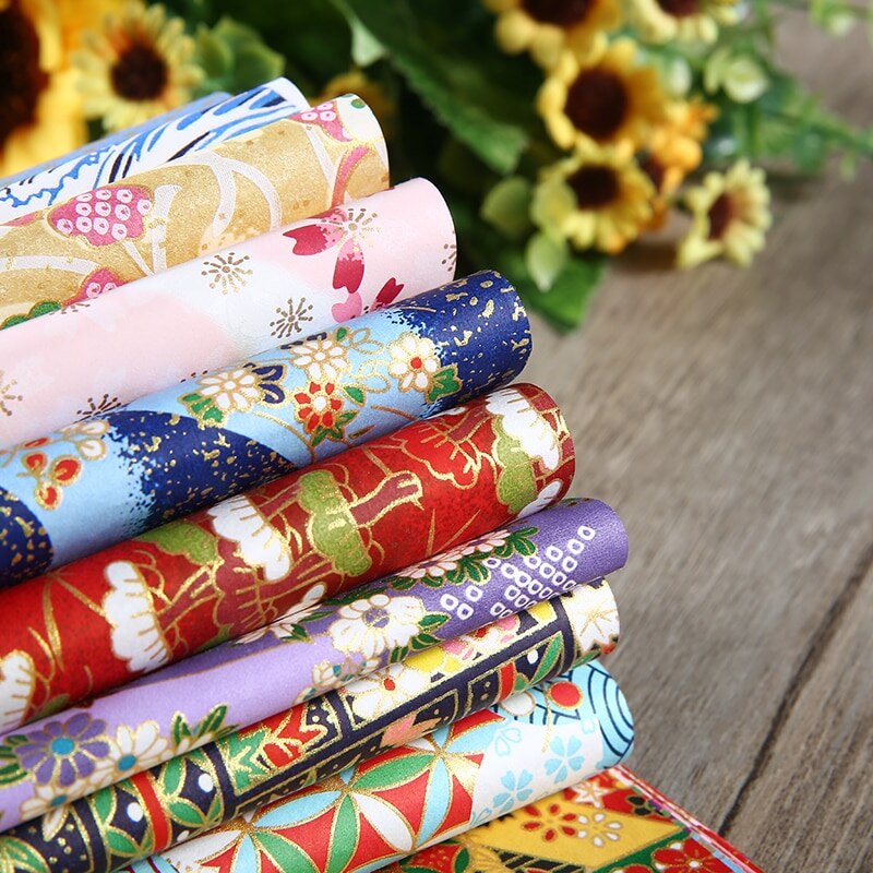 20pcs Mixed Pattern Japanese Flower Floral Origami Folding Craft Paper Pattern DIY Handmade Materials Folded Paper Craft