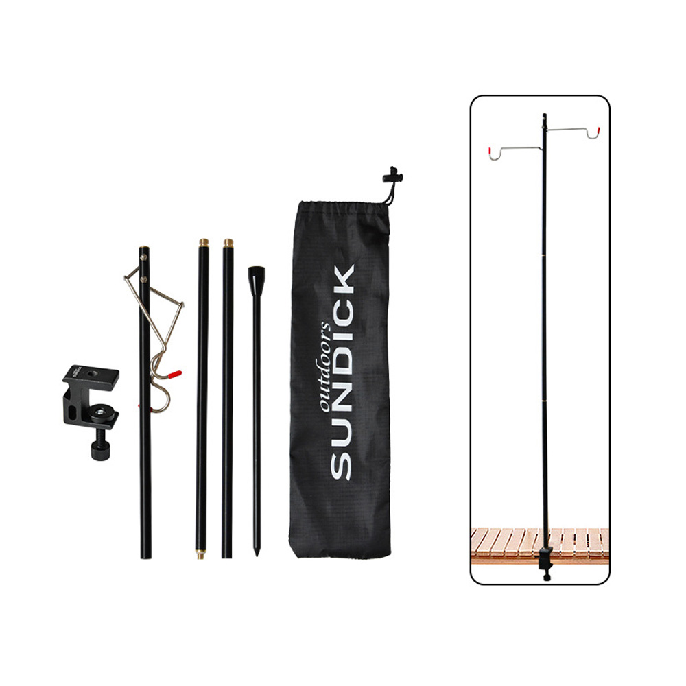 Sundick-bandeja portátil para poste de luz, soporte ligero de acero inoxidable para lámpara, accesorio de Camping