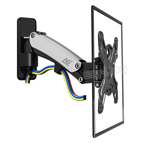 NB F350 Aluminum Gas Spring 40"-50" LCD LED TV Wall Mount Full Motion Monitor Holder Arm Loading 17.6-35lbs (8-16kgs): silver