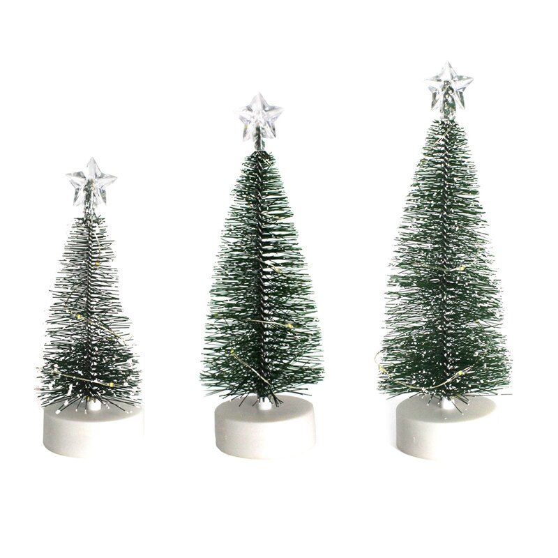 Mini Christmas Tree Cedar Desktop Christmas Tree LED Glowing Christmas Tree For Christmas Year Home Decoration: Default Title