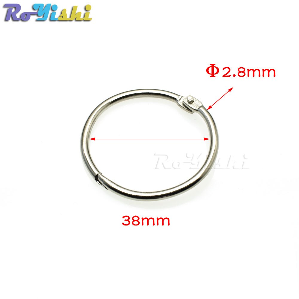 Losbladige Boek Bindmiddel Scharnier Snap O Ring Vergrendeling Sleutelhanger Metalen Ambachtelijke Onderdelen: 5pcs / Inner Dia 38mm