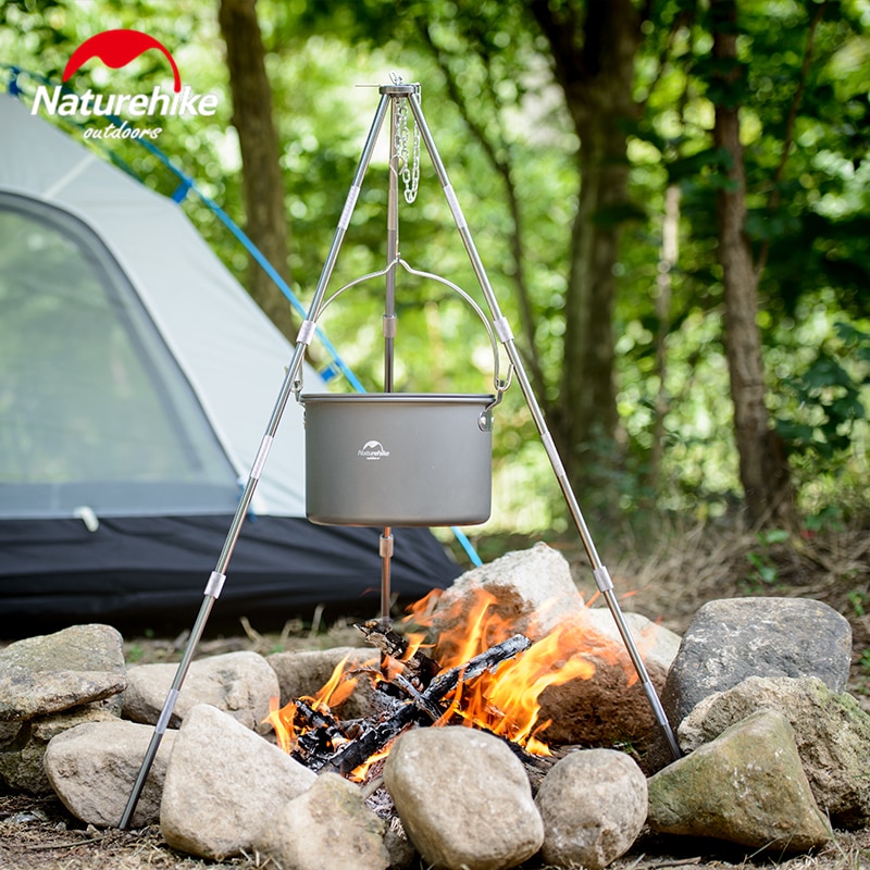 Naturehike Camping Kochen Stativ Picknick Feuer Halterung Lagerfeuer Kochgeschirr draussen Herde Aluminium Legierung Hängen Stativ Topf Grill